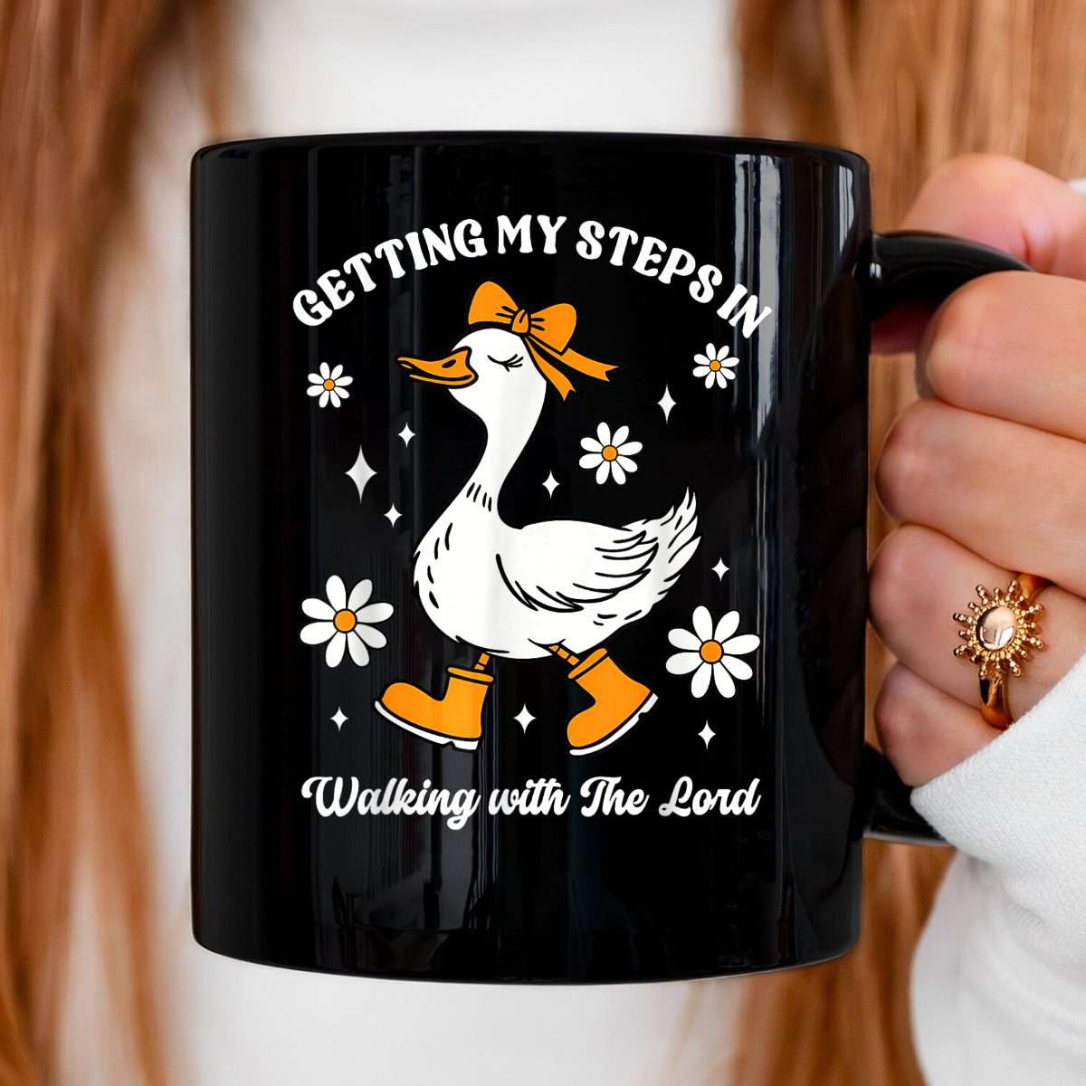 Getting My Steps in Walking with The Lord Christian Goose Mug